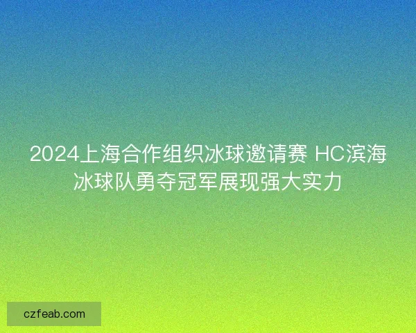 2024上海合作组织冰球邀请赛 HC滨海冰球队勇夺冠军展现强大实力 2024上海合作组织冰球邀请赛 HC滨海冰球队勇夺冠军展现强大实力