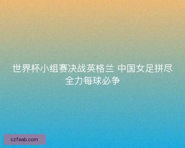 世界杯小组赛决战英格兰 中国女足拼尽全力每球必争 世界杯小组赛决战英格兰 中国女足拼尽全力每球必争
